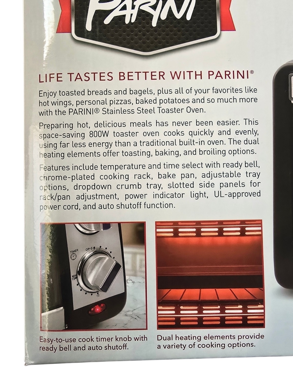Parini Stainless Steel 800W Toaster Oven Toast Bake Broil NIB - Picture 5 of 5